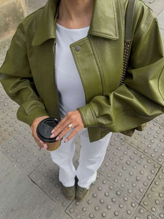 Simone – Oversize Műbőr Kabát